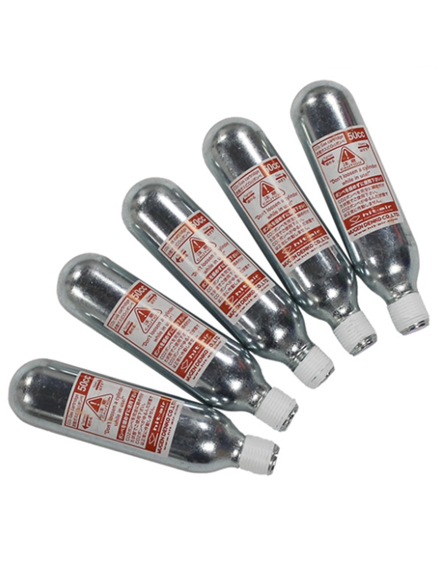 Pack of 5 CO2 cartridges Hit-Air 50cc airbag vest refill horse riding